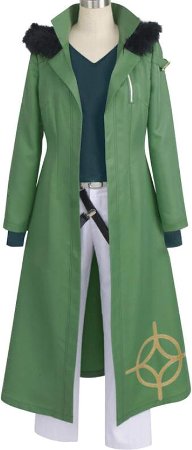 Poetic Walk Anime Mens Suit Cosplay Costume Green Cloak Uniform Suit Halloween Outfit Custom