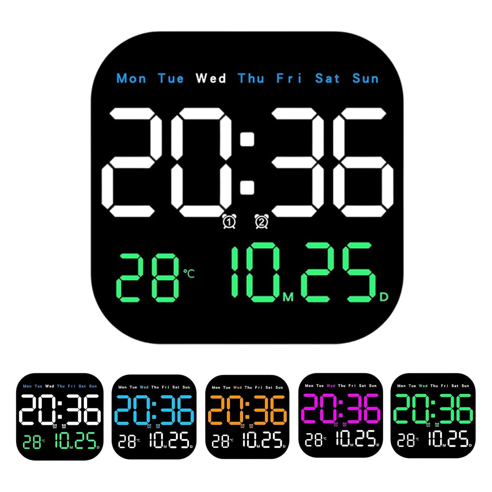 Grande horloge murale numérique pour le bureau et la maison