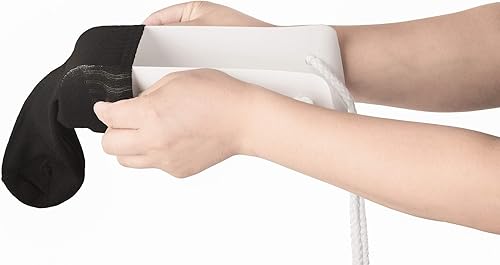 Miniatura 5 de COW&COW Mediana de 4 pulgadas de ayuda para calcetines con asas de espuma y ajuste de longitud, dispositivo auxiliar de cordón mediano