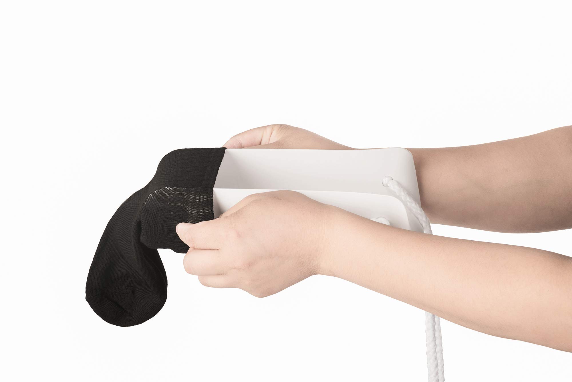 Cow & Cow – Ayuda ancha para calcetines con asas de espuma y cordón de ajuste de longitud