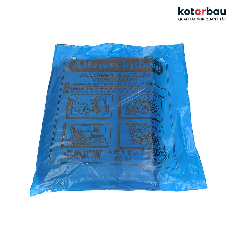 KOTARBAU® 50er Set Abdeckfolie 4x5m Stark Staubschutzfolie Baufolie Plastikplane Allzweck-Folie Malerplane Malerfolie für Renovierung und Umzug