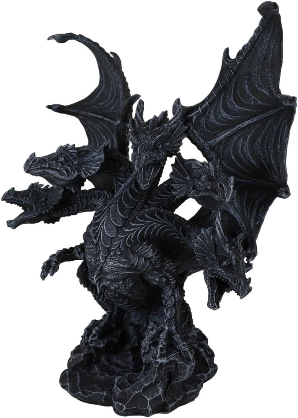 Ebros Gift Gothic Faux Stone Ancient Legendary Five Headed Dragon Hydra Roaring Statue 9" Tall Dungeons Dragons Legends and Fantasy Decor Sculpture Medieval Renaissance Figurine Collectible