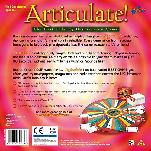 Drumond Park Articulate Family Board Game, The Fast Talking Description Games For Adults And