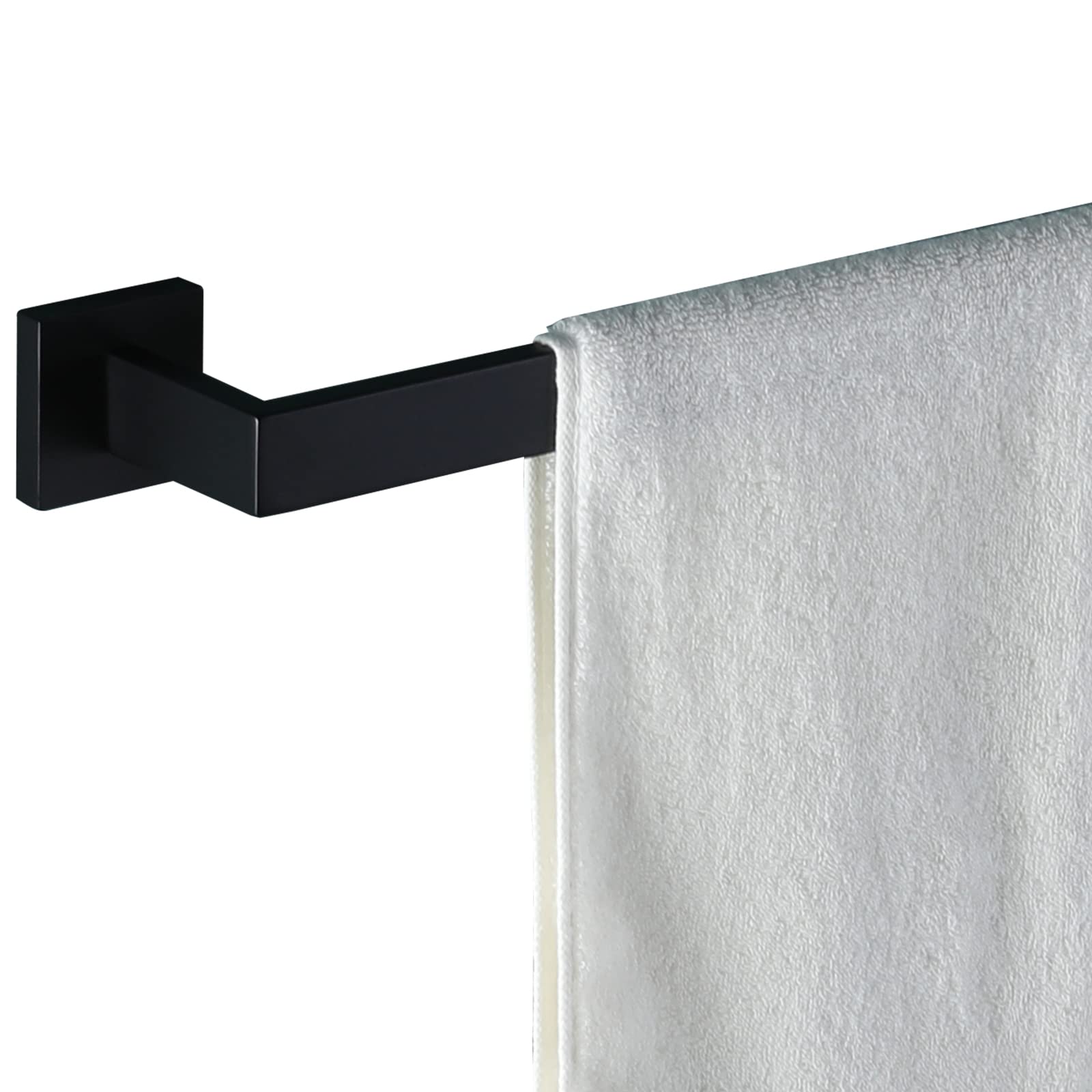 Bathroom Hardware Set,Matte Black 𝟏𝟔-𝐈𝐧𝐜𝐡 𝐓𝐨𝐰𝐞𝐥 𝐁𝐚𝐫 for Bathroom Square Base SUS304 Stainless Steel Wall Mount Bath Towel Holder Bathroom Hardware Accessories