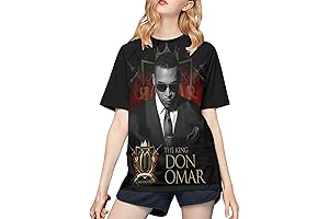Don Omar Inspired Women's Casual Short Sleeve Crew Neck Baseball Tee T-Shirt