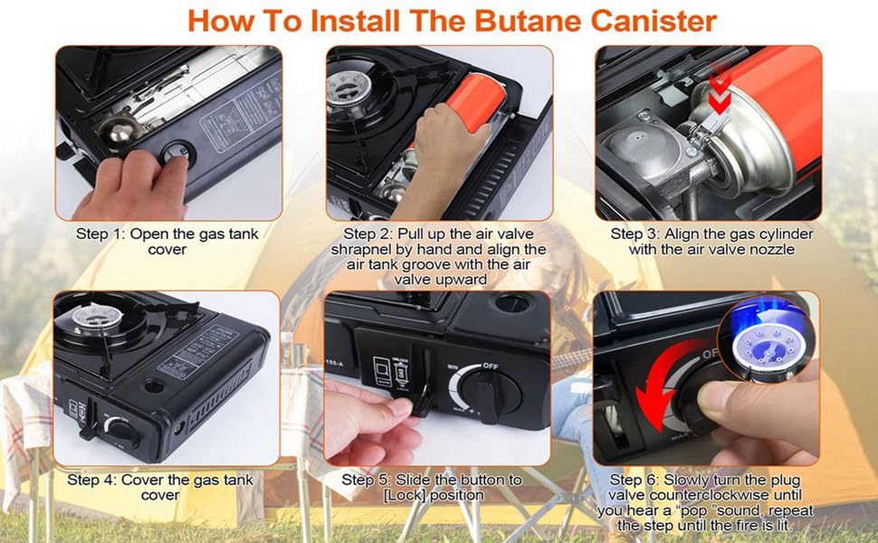 Image of Portable Camping Stove With CarryIng Case | 2 IN Portable Camping Stove | Gas Powerd Single Burn Stove For Outdoor, Camping, Hiking, Traking By Astrophile (AS5)