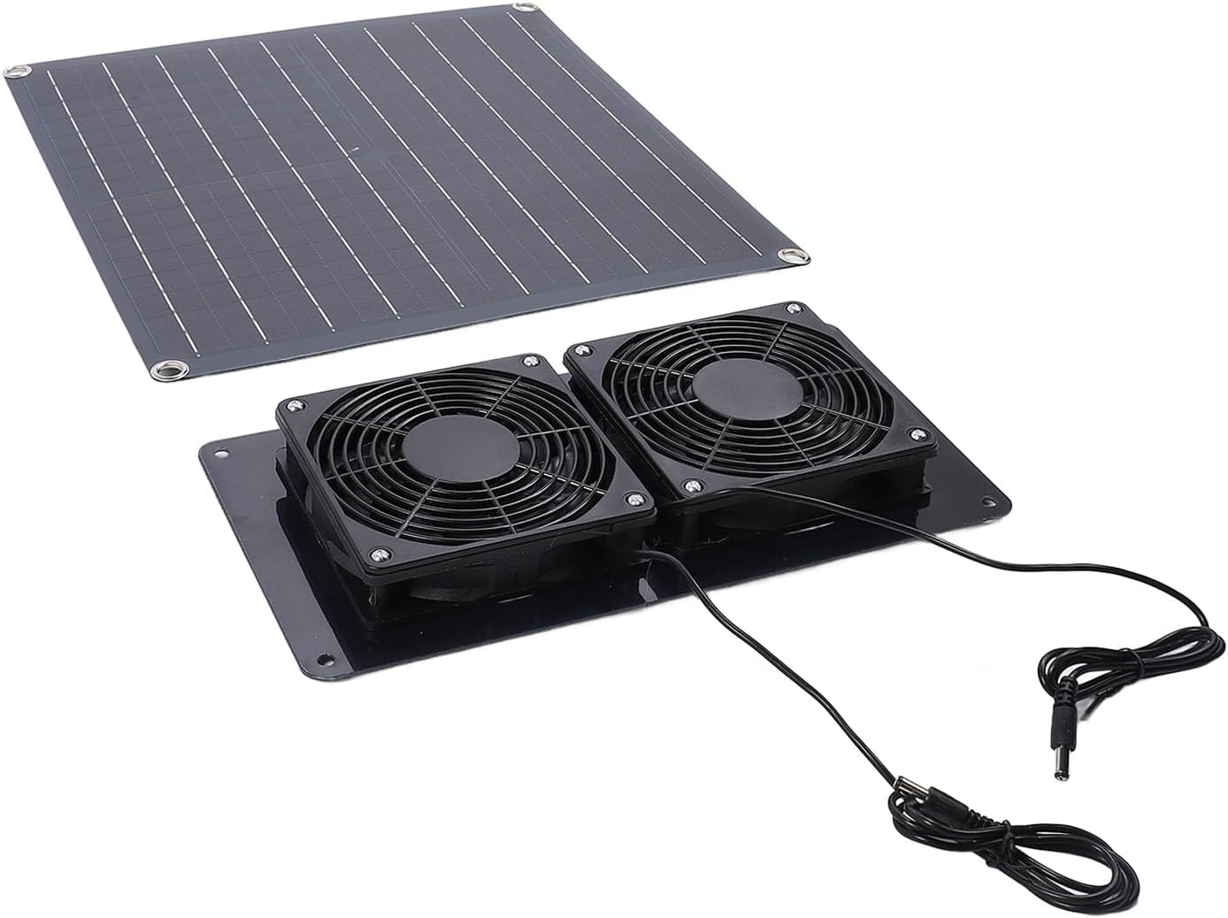 20W 18V Solar Exhaust Fan, Solar Powered Vent Fan with Monocrystalline Panel, IP67 PV Exhaust Fan for Chicken Coop Shed Dog House Greenhouse Attic