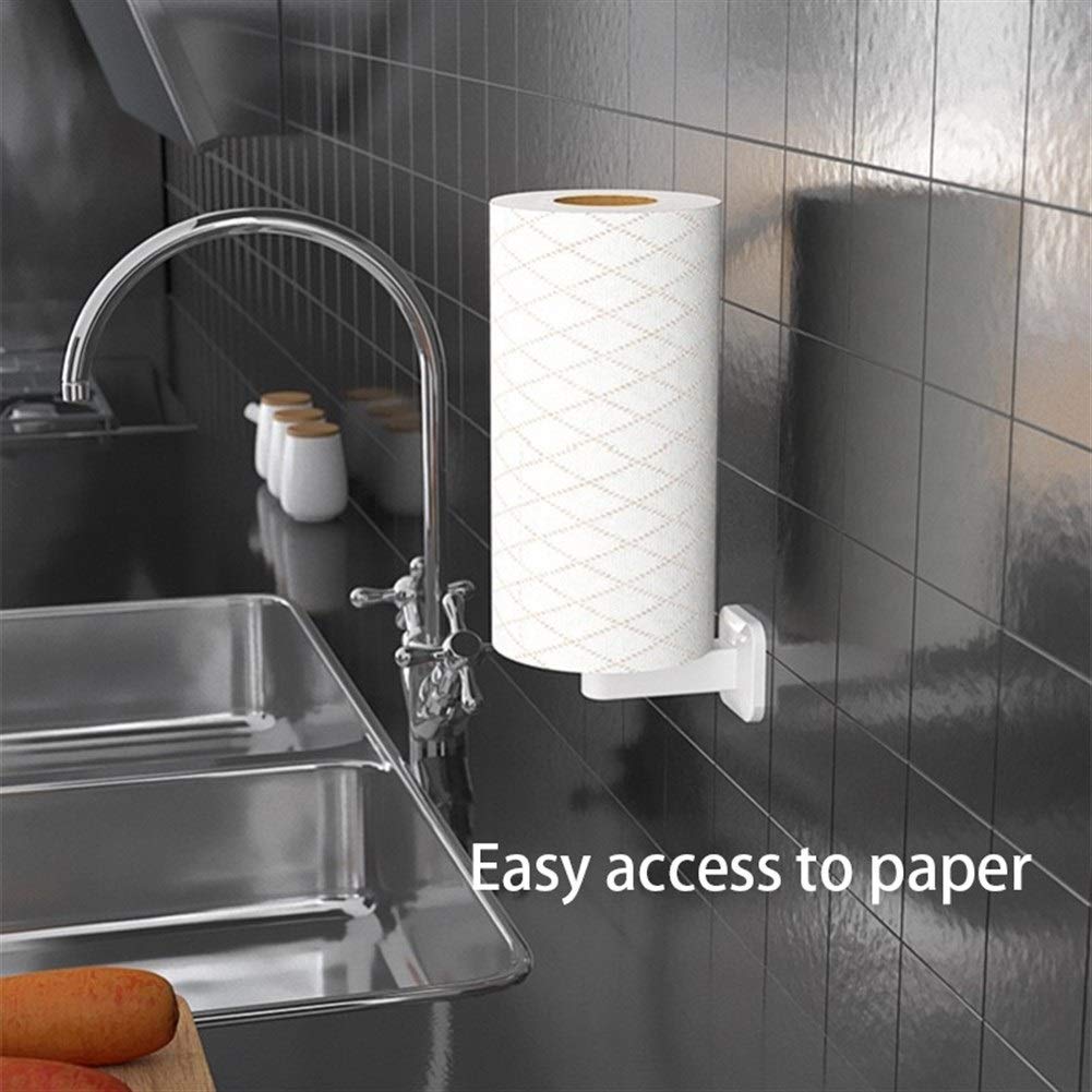 Desconocido Portarrollos de Papel higiénico, balda Vertical Práctico sin taladrar Portarrollos de Cocina Papel higiénico Autoadhesivo Portarrollos de Pared Robusto y práctico