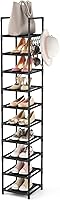 LANTEFUL 10-Tier Tall Narrow Shoe Rack - Space-Saving Metal Organizer for 10-15 Pairs Shoes & Boots in Entryway, Closet, Garage