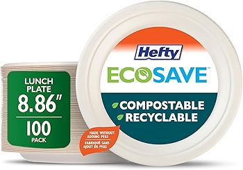 Hefty ECOSAVE Compostable Paper Plates