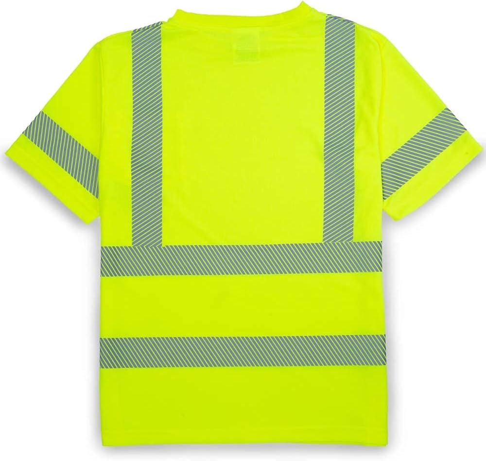 VENDACE Men's High Vis Safety Work T Shirt ANSI Class 2 Reflective Short Sleeve High Visibility Shirt with Pocket : Tools & Home Improvement