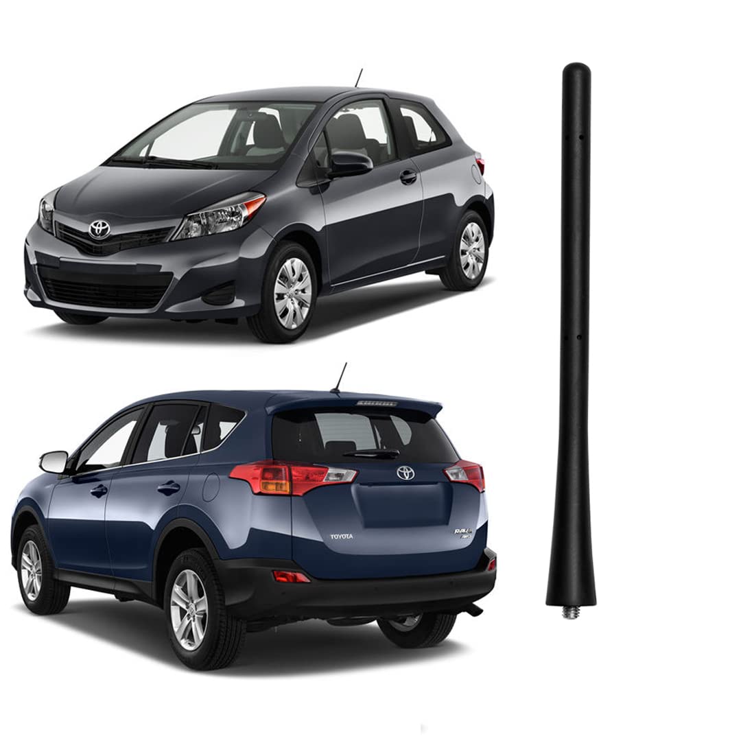 7 inch Radio Antenna Mast Compatible with Toyota Lexus Scion Select Models, Direct Replacement, Short Roof Antenna, Black Flexible Rubber