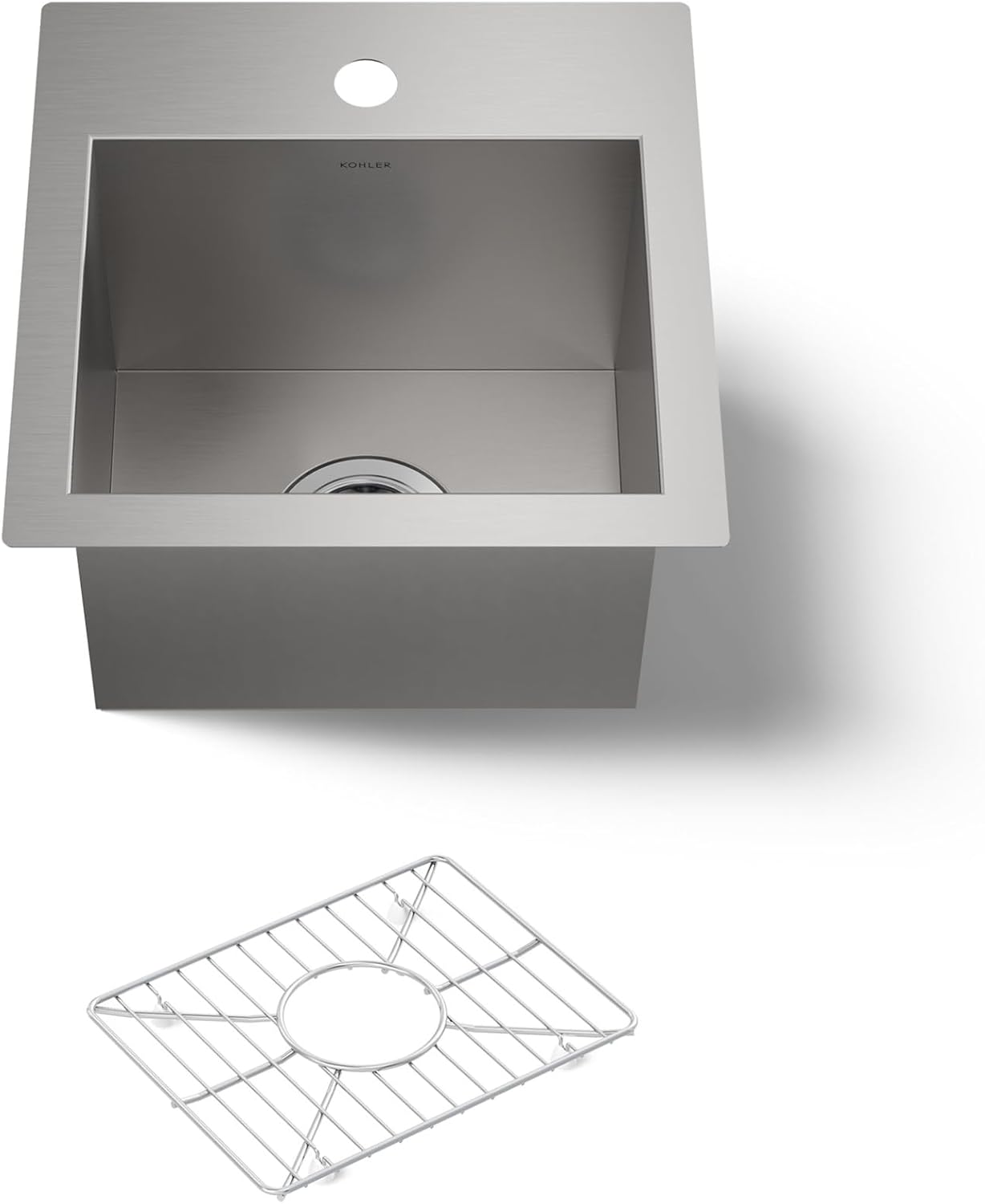 KOHLER Vault(TM) 15" x 15" x 9-5/16" top-/under-mount bar sink with single faucet hole