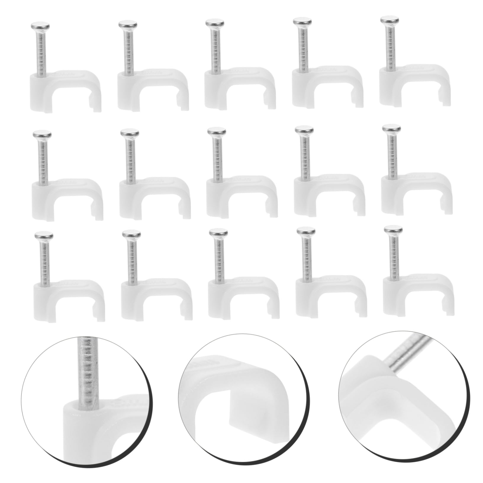 Hemobllo 1500piezas Clips De Cable De Pared Sujetacables De Clavo Para Organización De Cables Instalación Rápida y Sencilla Para Hogar Industria