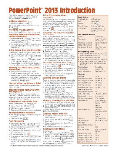 Microsoft PowerPoint 2013 Introduction Quick Reference Guide (Cheat ...