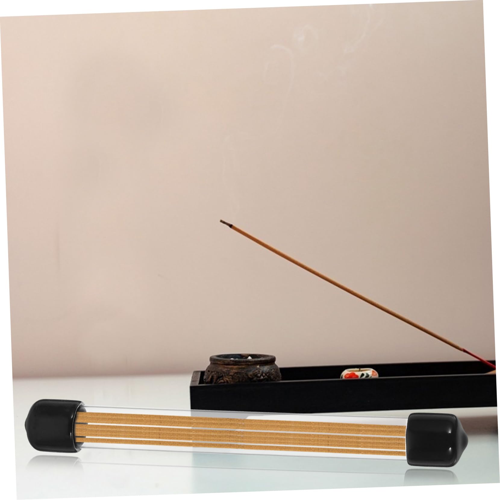 KICHOUSE 6 Pack Acrylic Round Storage Tubes Lids Tube Storage for Incense Plastic Sample Cups