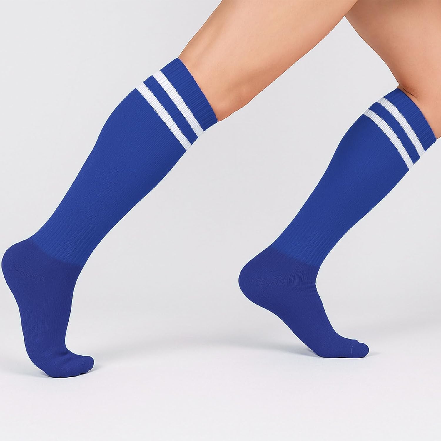 3 Pairs Baseball Socks Softball Knee-High Athletic Socks Casual Stripes Tube Socks for Youth Men and Women - Image 2