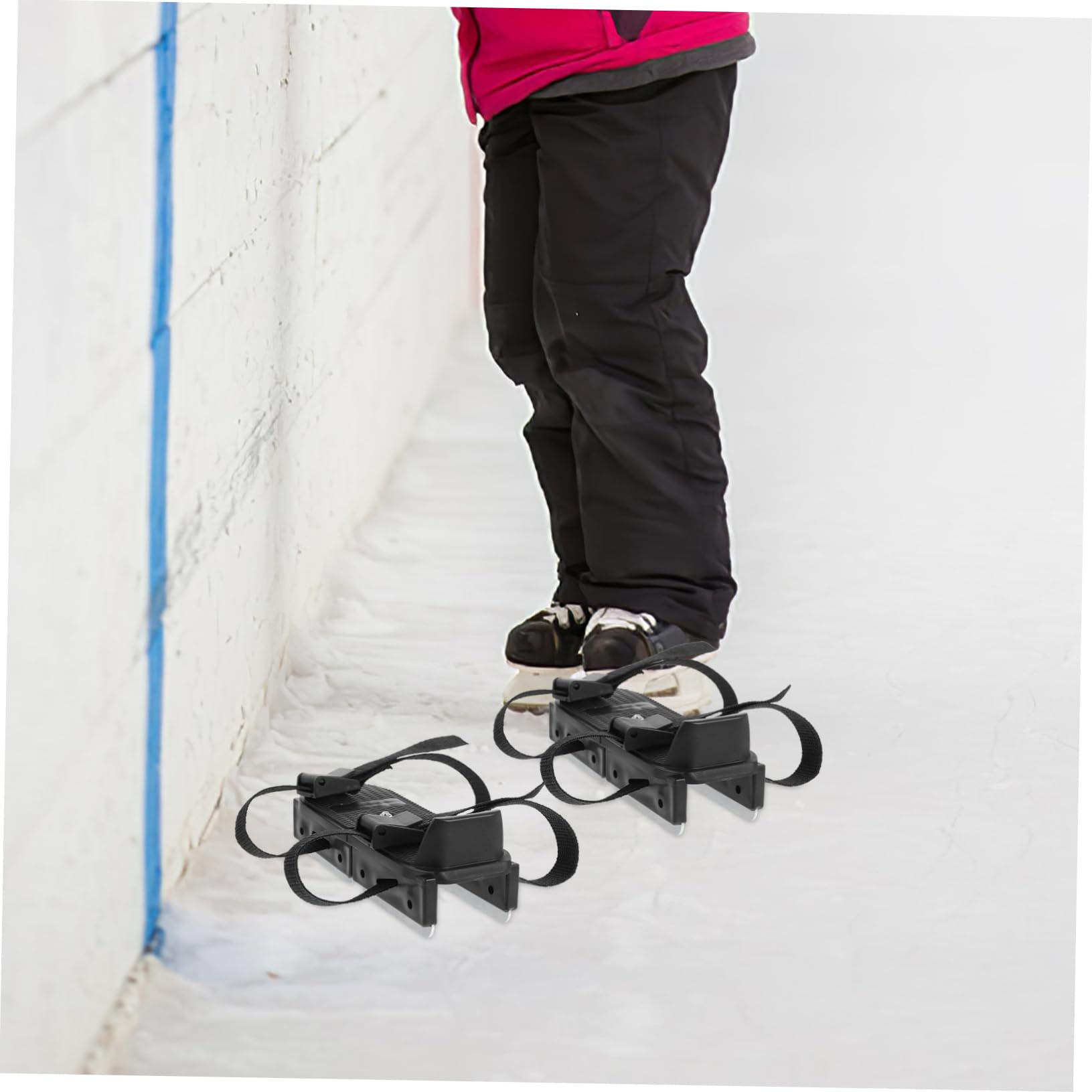 UKCOCO Patines Anti-Caza Vinculante Patines de Hielo al Aire Libre Tobillo Guardias de Skate Patinaje Chicas Patines de Bebe Patines de Hielo con Correa el plastico Negro
