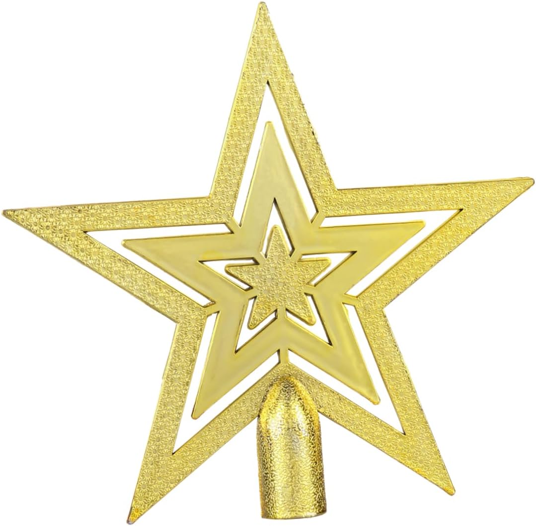 20cm Topper Party Ornaments of S Hook Gold Star Festival for Christmas Tree Decoration
