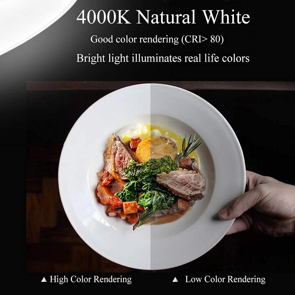 LED Ceiling Light 36W 4000K 3240 lm Square Natural Light and 36W 4000K 3240 lm Round Natural Light for Kitchen, Bedroom, Hallway 9 Inch
