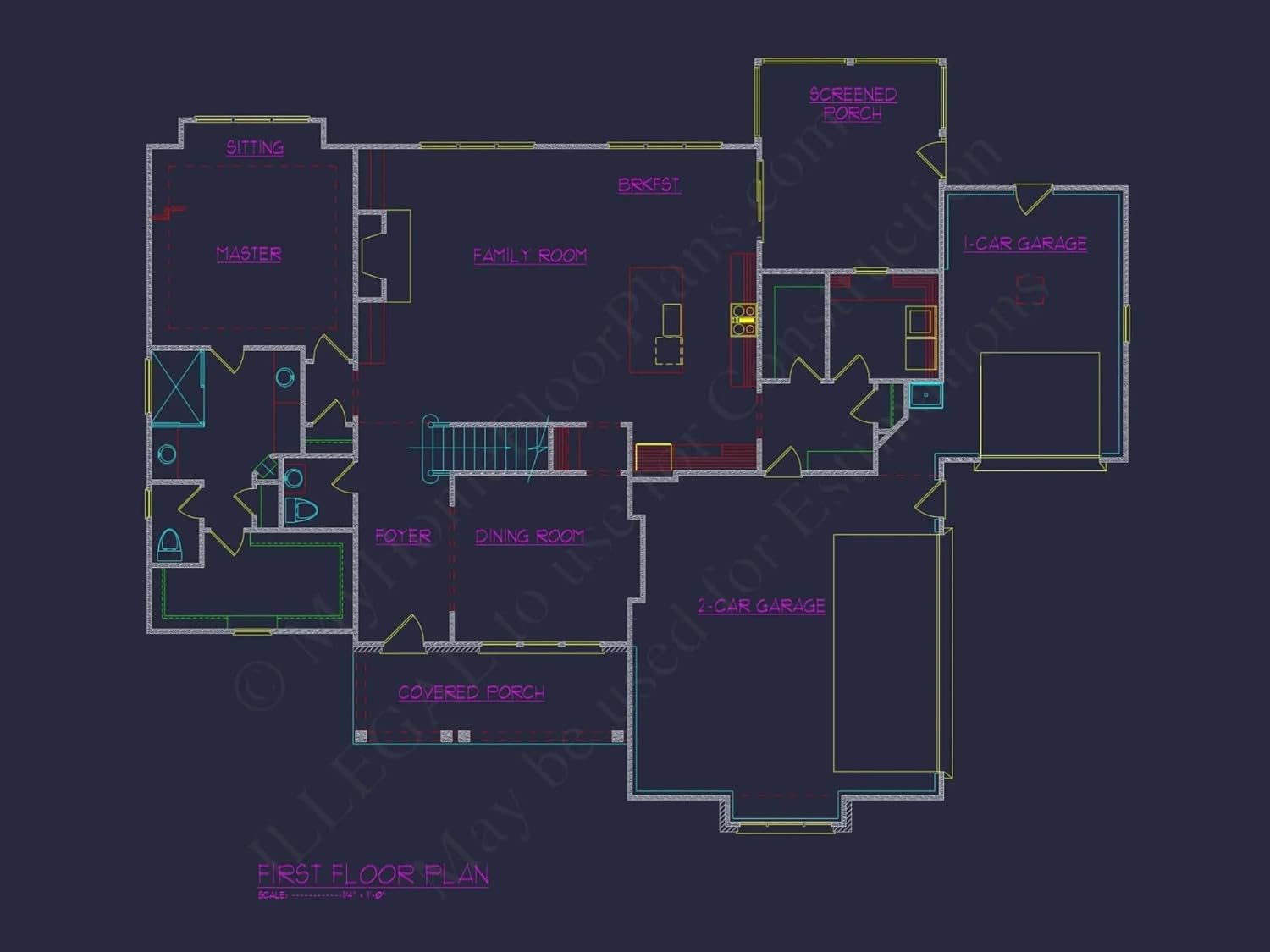 19-1518 HOUSE PLAN - Classic Craftsman House Plan with Spacious Floor Designs in CAD