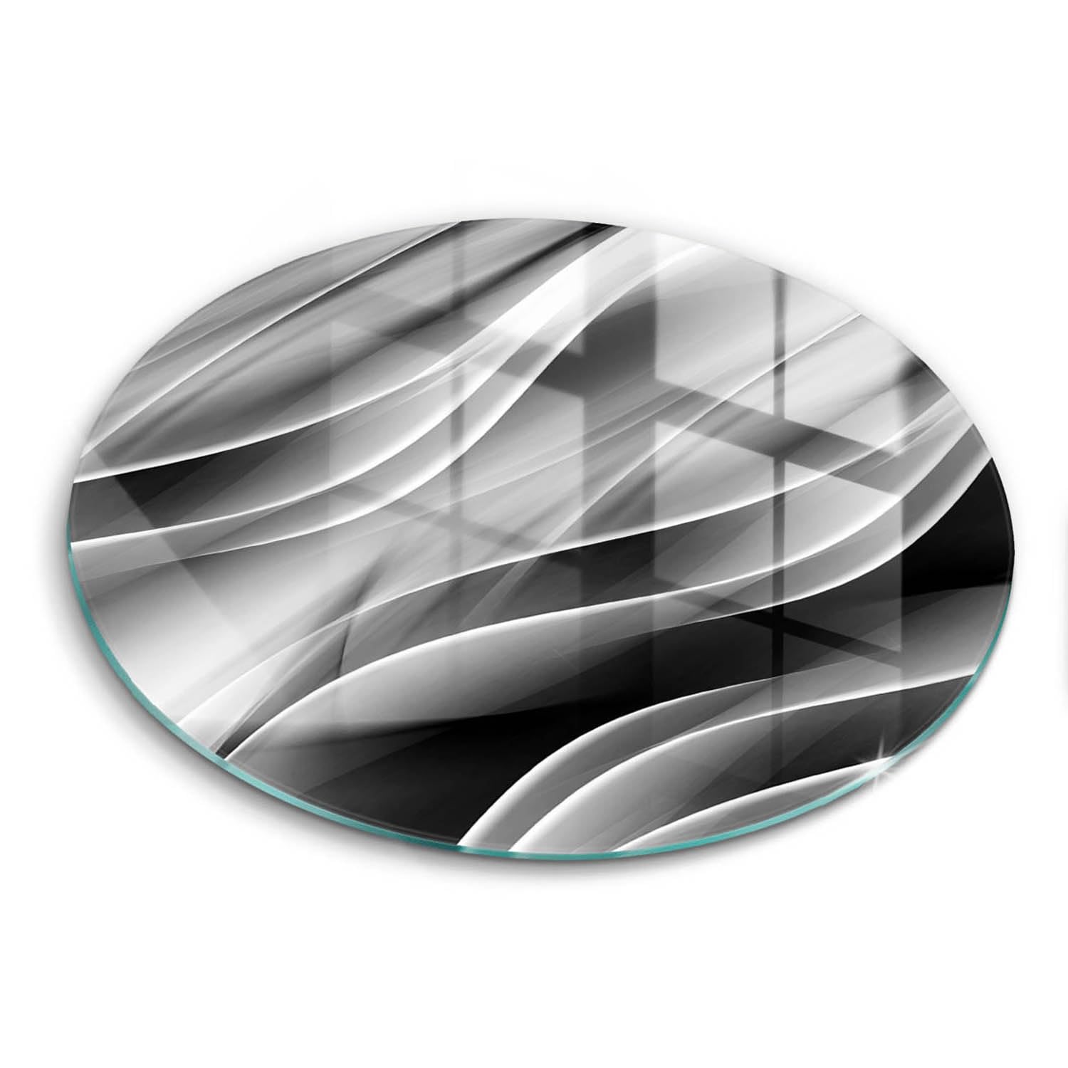 Planche à découper 30cm Wallfluent Cuisson Résistance en verre motif abstraction lignes douces