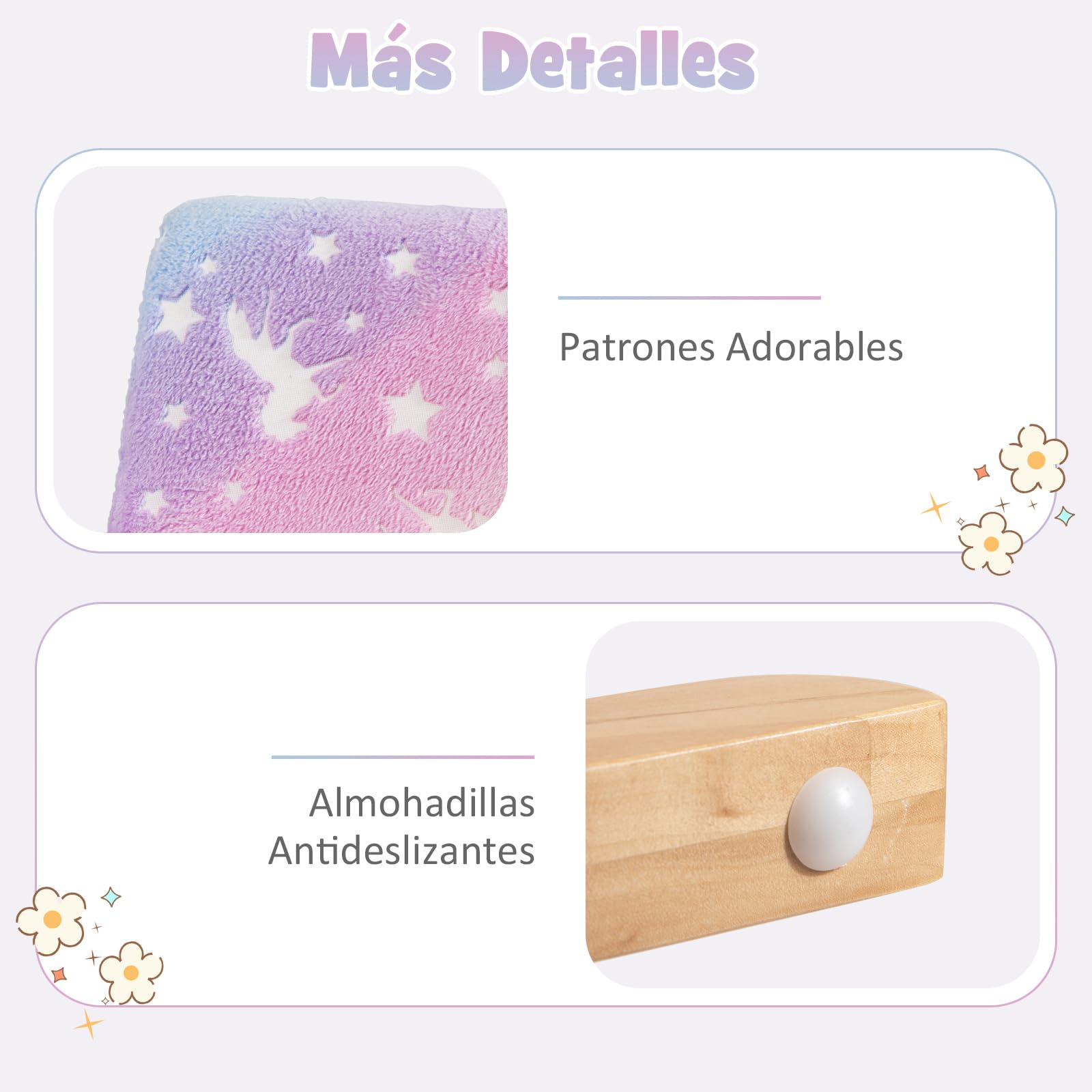 COSTWAY Silla Mecedora para Niños, Sillón Infantil Tapizado en Franela con Patas de Madera de Álamo,Brilla en la Oscuridad, Respaldo y Reposabrazos Cómodos, Sillón Balancín para Niños para Dormitorio