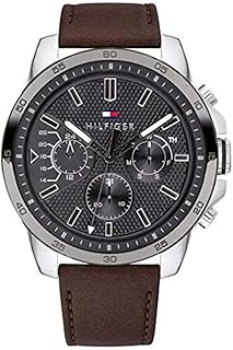 ساعة ديكر بمينا وسوار جلد للرجال من تومي هيلفيجر