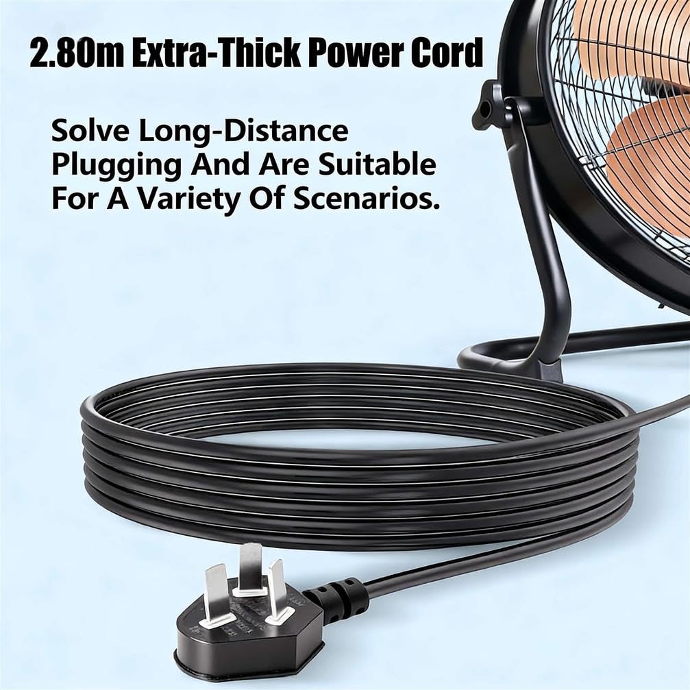 Ventilador de tambor industrial de alta velocidad, circulador de aire resistente de 3 velocidades con cuchillas de aluminio para talleres, almacenes, patios y sótanos