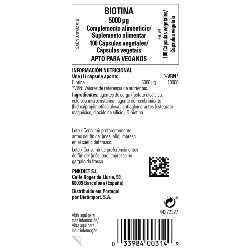 Solgar Biotina 5000 μg, 100 Comprimidos