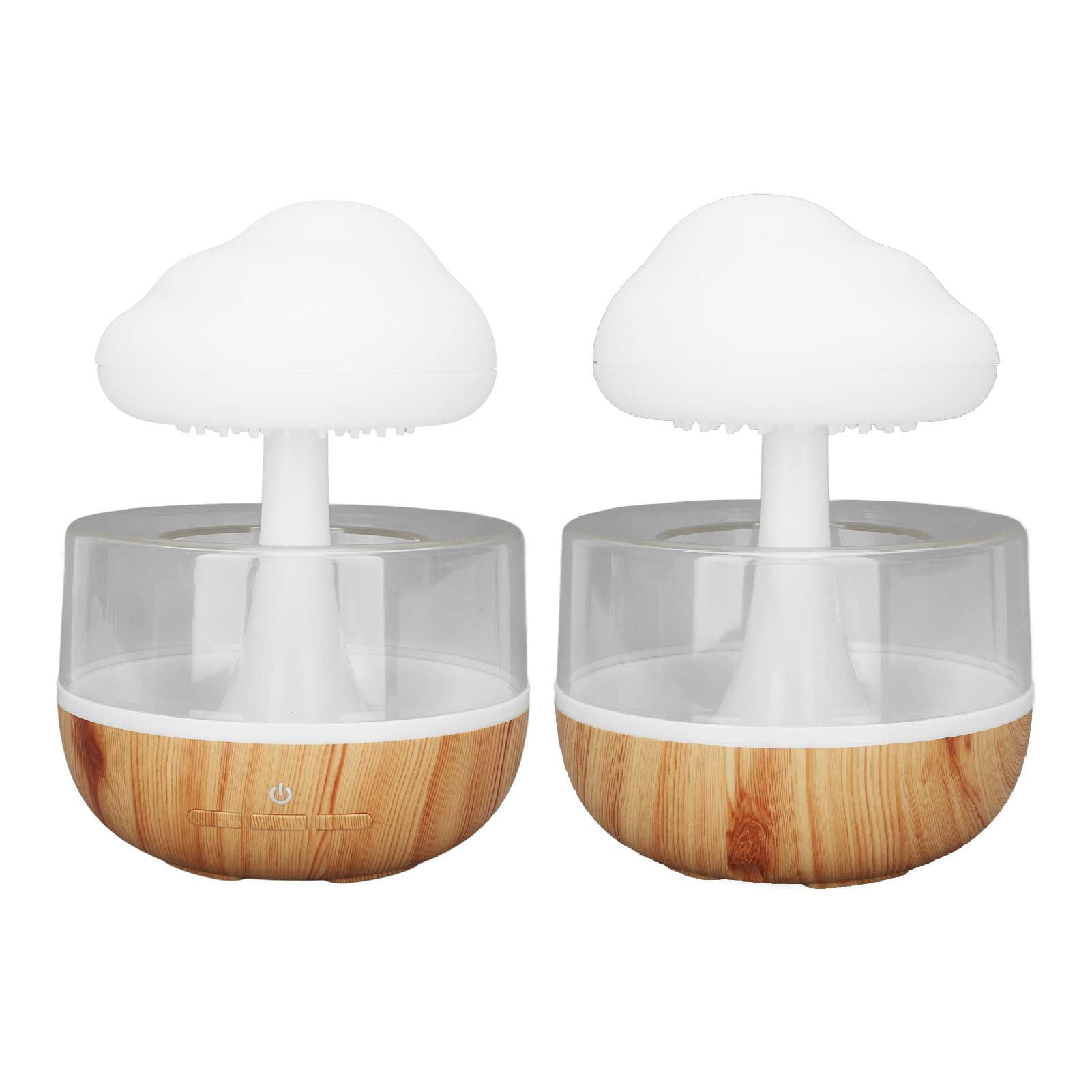 Eacam Raining Diffuseur, Lumière Nocturne à Huile Essentielle au Chevet, 7 Couleurs LED, Atmosphère Relaxante, Excellent Sommeil Nocturne, Soulager la Sécheresse, 500 ML, Charge USB,