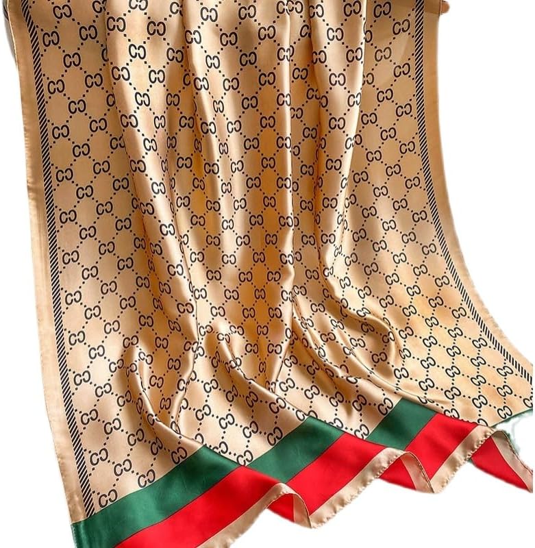 FairyCity Womens large Luxury Silk Scarf Satin Summer Scarf Lightweight Fashion Shawl Wrap - Image 3