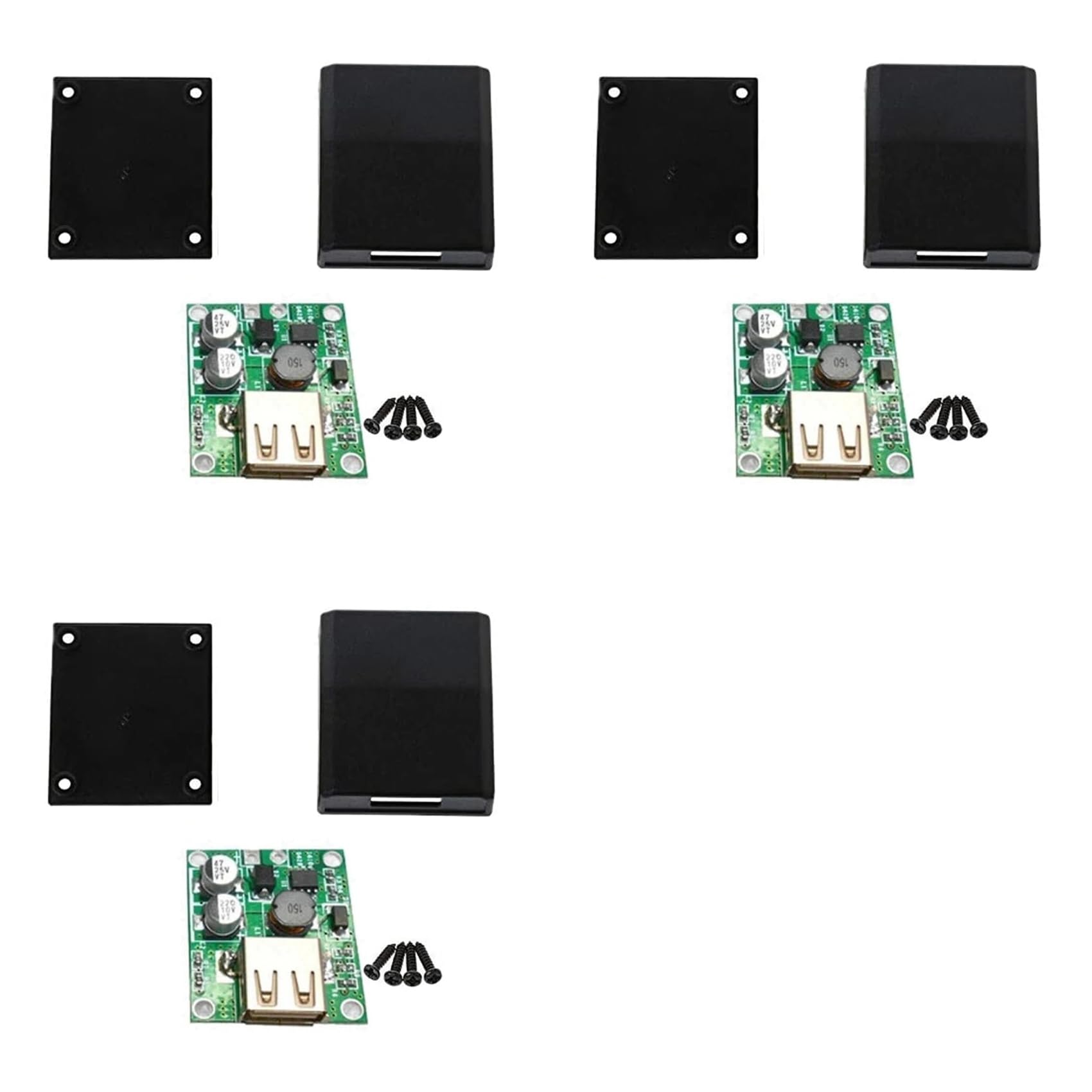 Jnchdghwa Women's As Shown 3X Solar Panel Power Bank Usb Charge Voltage Controller Regulator Power Supply With Case 5-20V Input 5V 2A Output