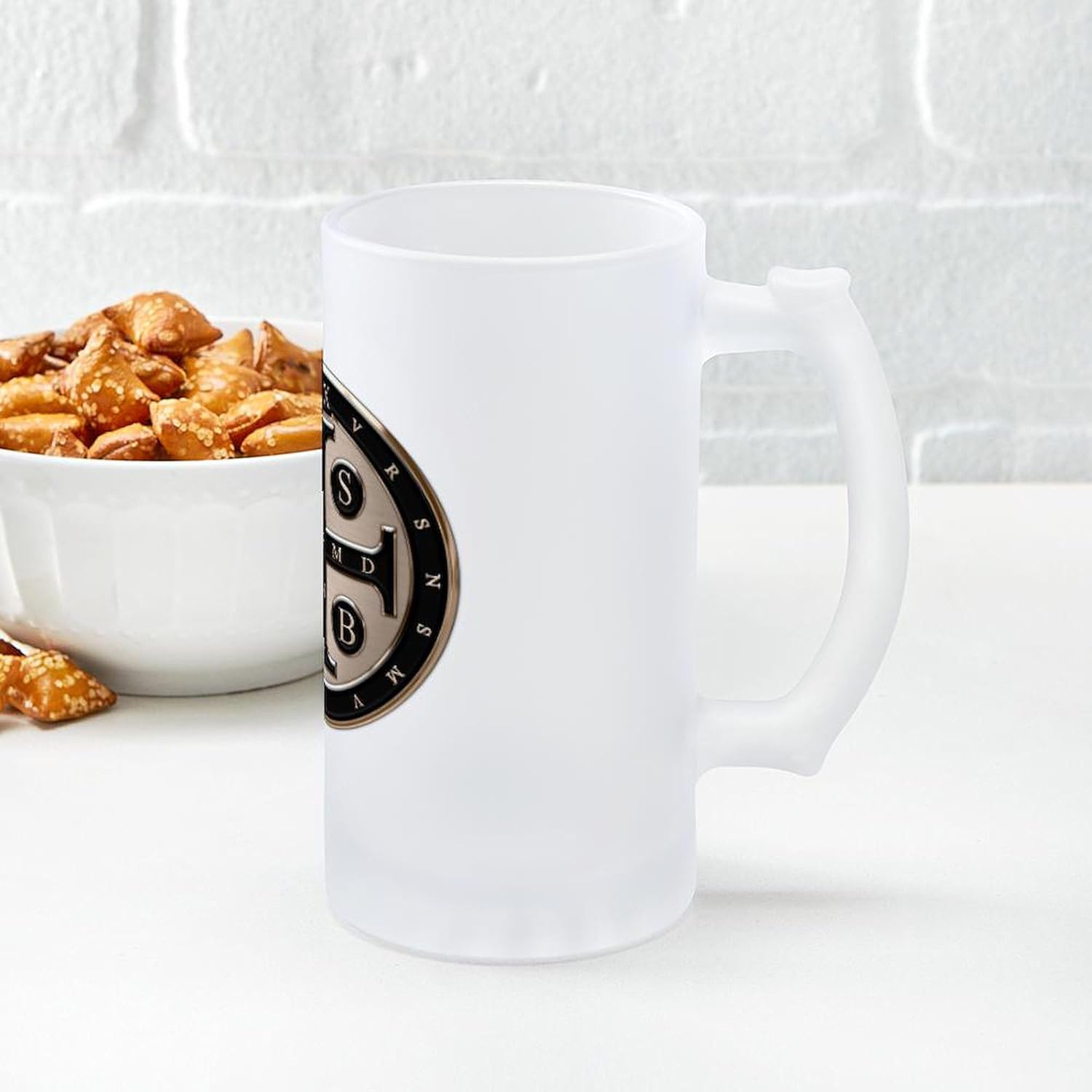 CafePress St. Benedict Medal Frosted Stein 16 oz Frosted Glass Beer Mug
