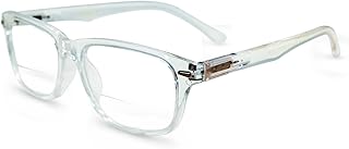 In Style Eyes Seymore Retro Bifocal Cheaters Reading Glasses - Full-Rimmed Classic Oval Acetate Frame - Non-Progressive Lens - Crystal Clear - 2.25x