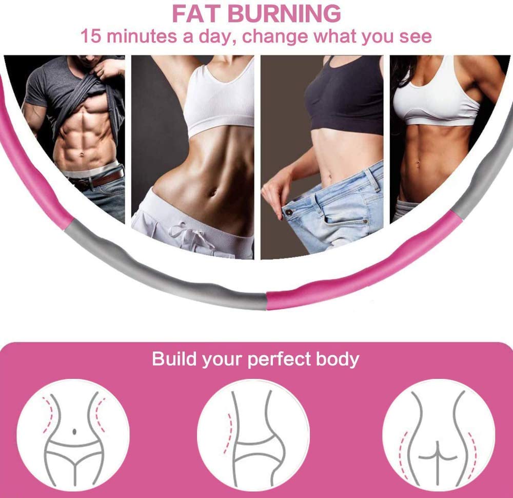 zaizai Hula Hoop, Hula Hoop d'exercice De Remise en Forme, Hula Hoop Détachable, Hula Hoop De Fitness Pliable, 8 Segments Design-Professional Soft Fitness Hula Hoop pour Brûler Les Graisses