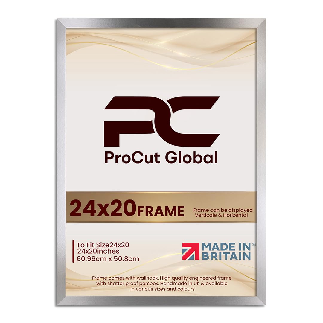 Procut Global 24X20 Oak Picture Frames - Modern Wooden Photo Frame with Shatterproof Perspex for Wall or Tabletop - Perfect for Posters, Certificates, Prints - Sizes & Colors Available