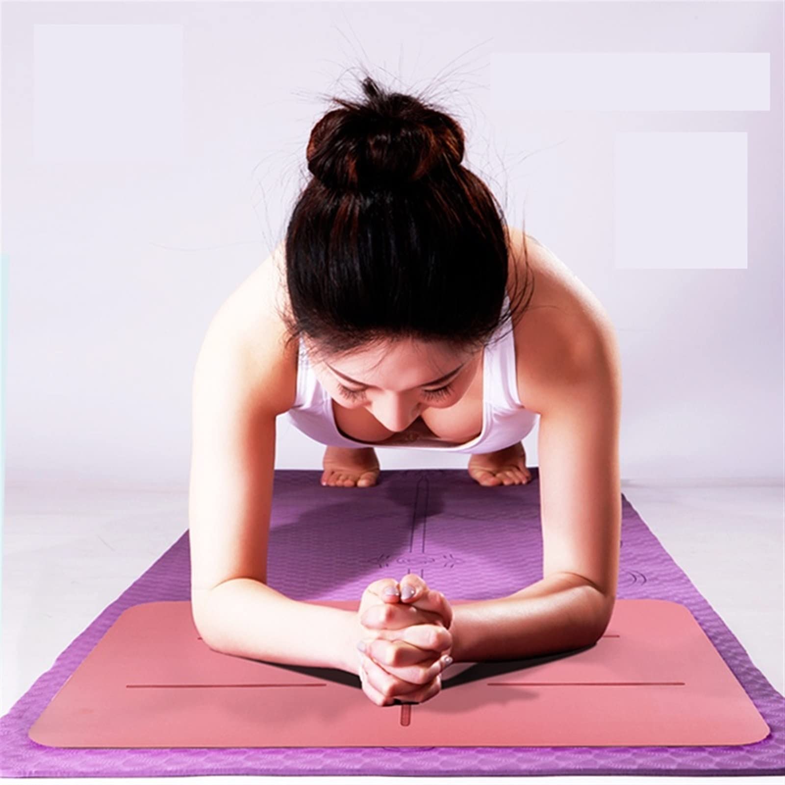 DieffematicYJD Mata do jogi Mata gumowa Mata jogi Komfortowa medytacja Rest Hit Fitness Handstand antypoślizgowy Mata piknikowa (Color : Schwarz)