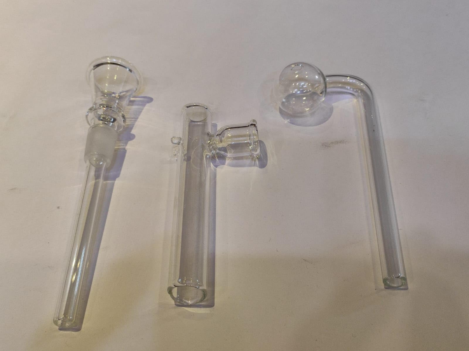 MFT 4 INCH Smoking Oil & CHILLUM Pipe Burners Shooter Glass and CLEAR Glass CHILLUM Pipe Hand Pipe.(Pack of 3) (MIX DESIGN,SIZE AND COLOUR)