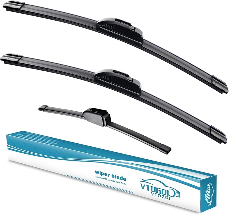 Palhetas do limpador de para-brisa VTOGOI para Kia Niro 2017 a 2022 – Kit com 3, 66,04 cm + 40,64 cm + 30,48 cm
