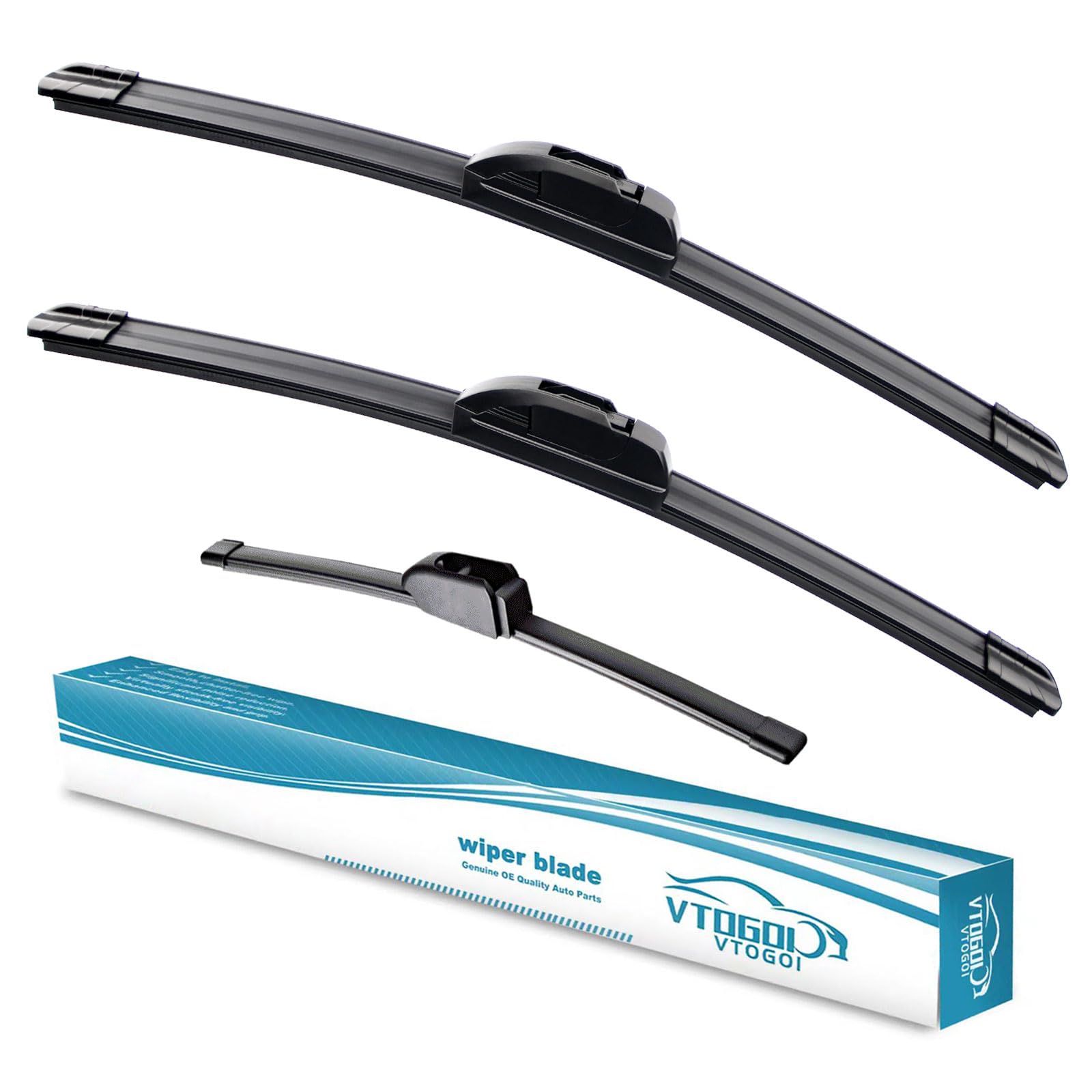 VTOGOI Wiper Blades With Rear Wiper Blades Set For 2017-2022 Kia Niro Automotive Replacement Windshield Wiper Blades, That Meet OEM Quality Easy DIY Install 26"+16"+12" (Set of 3)