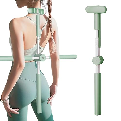 Juego de corrector de postura de bastones de yoga, diseño retráctil para corrección de jorobadas para adultos y niños, herramienta de estiramiento y
