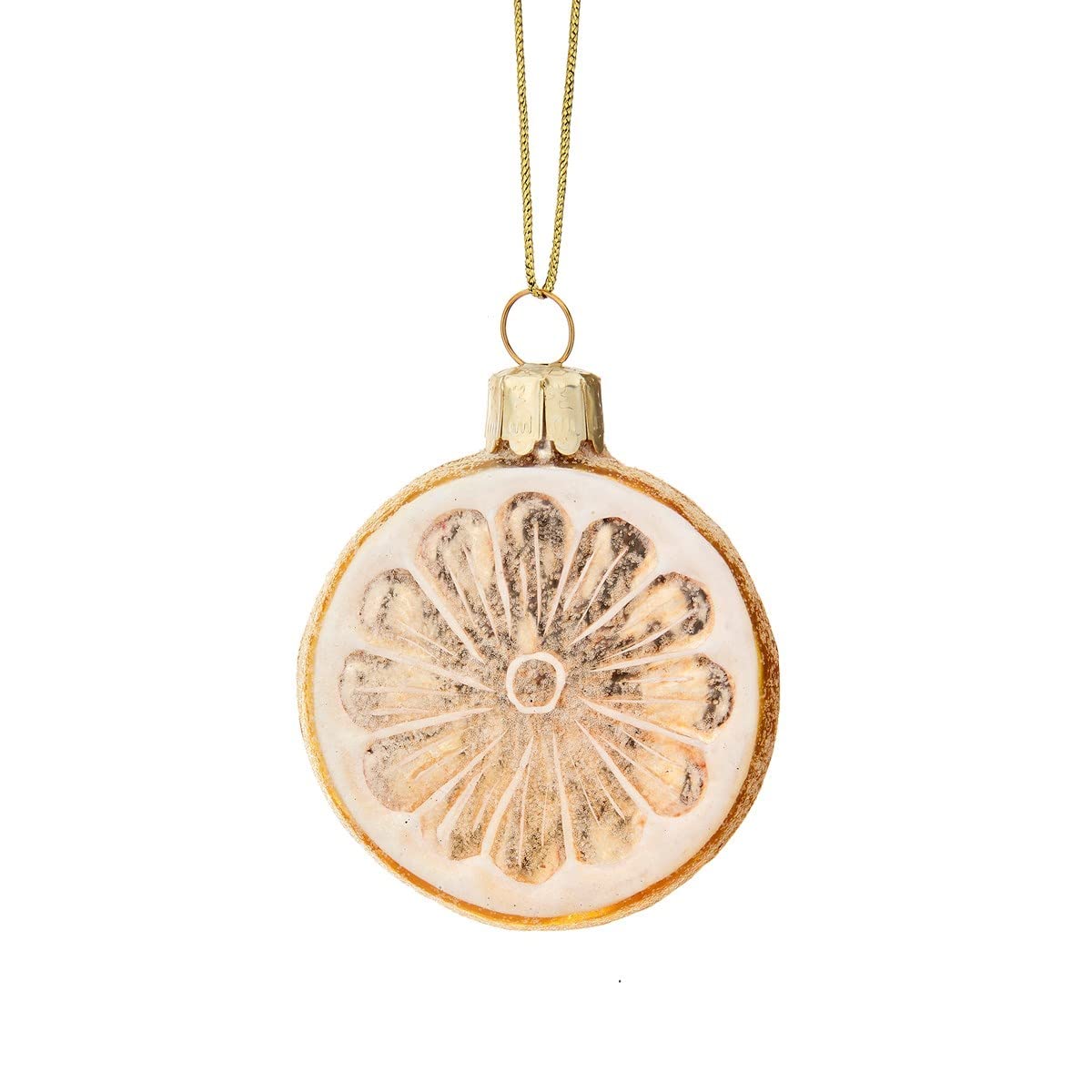 Sass & Belle Gold Fun Food Lemon Slice Shaped Bauble