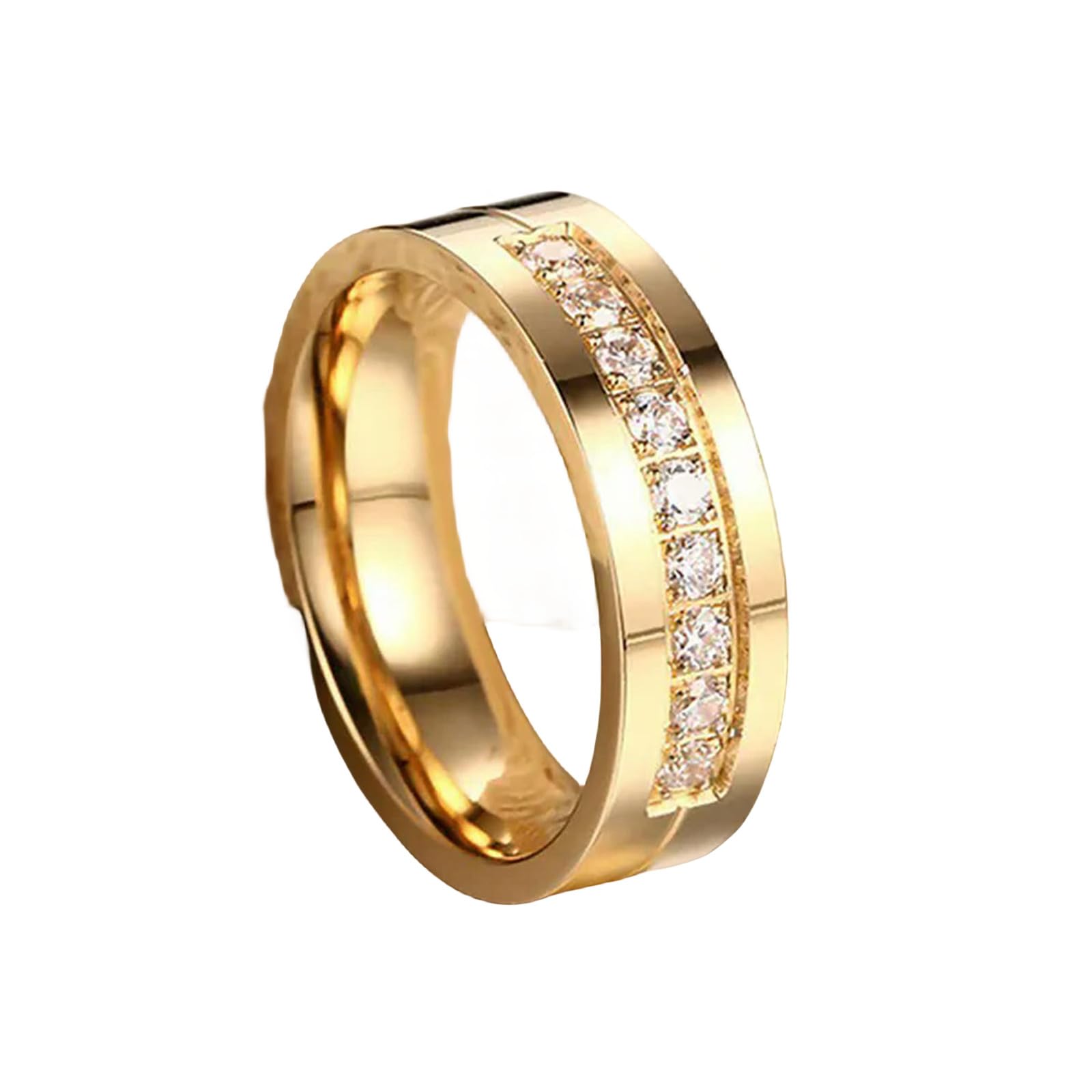 XJruixi XJruixi Anillos de Anillos de Boda de Color Dorado para Mujeres Hombres CZ Compromiso Pareja Anillo de Promesa Aniversario Alianza Regalo de joyería