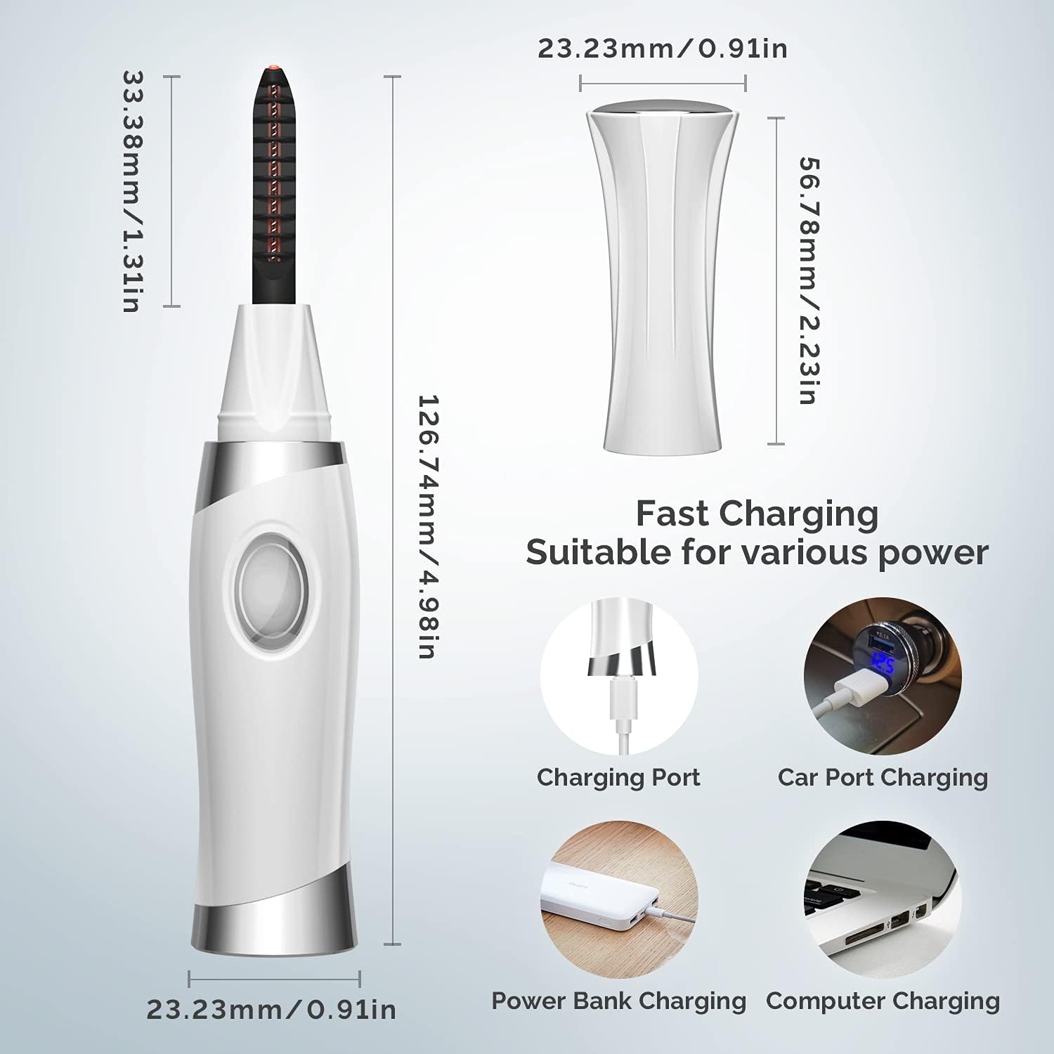 Heated Eyelash Curler by PEIPAI, Rechargeable Lash Curler with Eyelash Comb for Makeup Natural Curling Eyelashes and Long-Lasting Curl Eye Beaity Makeup Tools : Beauty & Personal Care