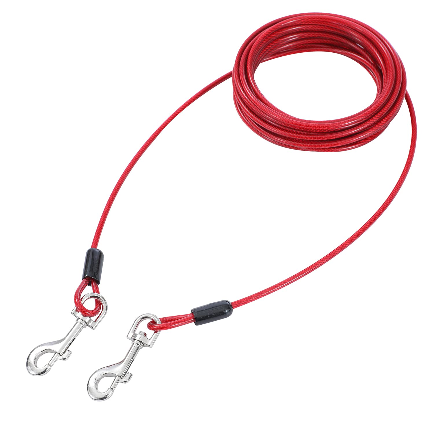 TOPWAY Cavo per Cani 9m Guinzaglio da Cortile per Cani Acciaio Galvanizzato, per Esterni Cortile Campeggio Parco Animali Domestici, Rosso