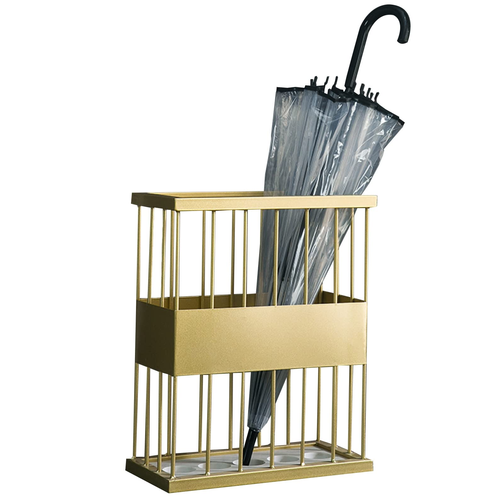 Porte-parapluie en métal doré DASHADAO au design rectangulaire chic et finitions premium