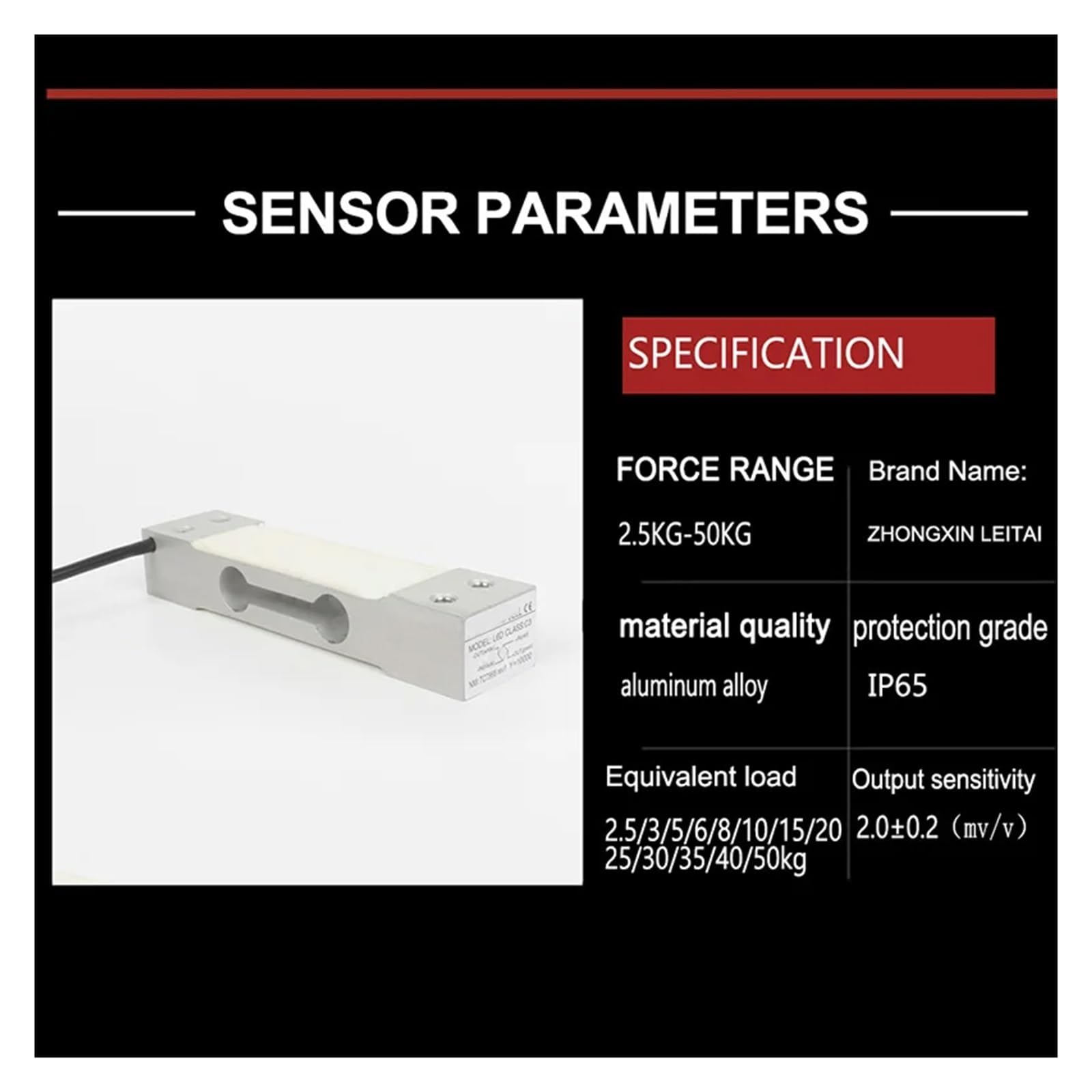 Load Cell High Precision Load Cell Precision Scale Instrument Force Sensors 2.5KG-50KG Load Cells Cantilever Beam Type Weighing Sensor(5KG)
