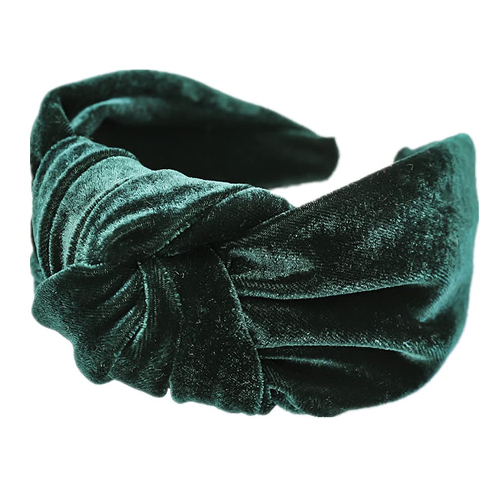 Women Velvet Knot Headband Wide Elastic Hair Hoop for Dress Up and Casual 2Pcs Velvet Knotted Wide Headbands Hair Hoop Hair  main image 2