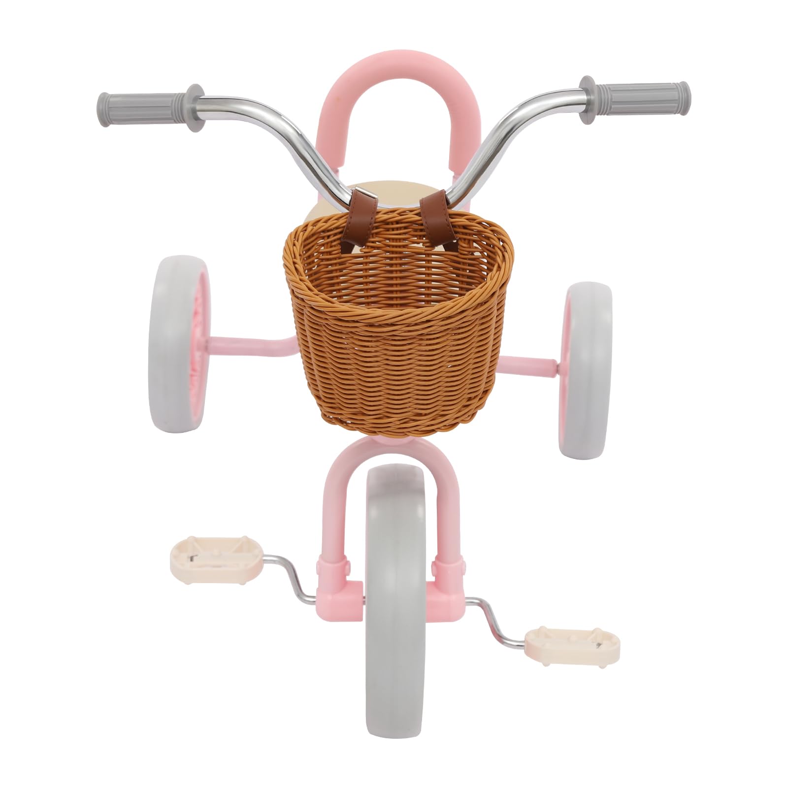 Triciclo per Bambini, Triciclo per Bambini con Pedali e Cestino, Triciclo per Imparare a Camminare per Bambini di 2-6 Anni (Rosa)